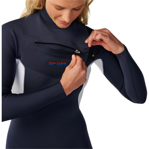 2026 Rip Curl Womens Dawn Patrol 4/3mm Chest Zip Wetsuit 17TWFS - Slate